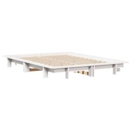 Berkfield Home Modern Bed Frame without Mattress White 140x190 cm Solid Wood Pine - thumbnail 6