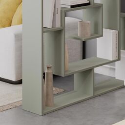 FWStyle Maze Bookcase Room Divider Shelving Unit Ash Green Modern Design - thumbnail 2