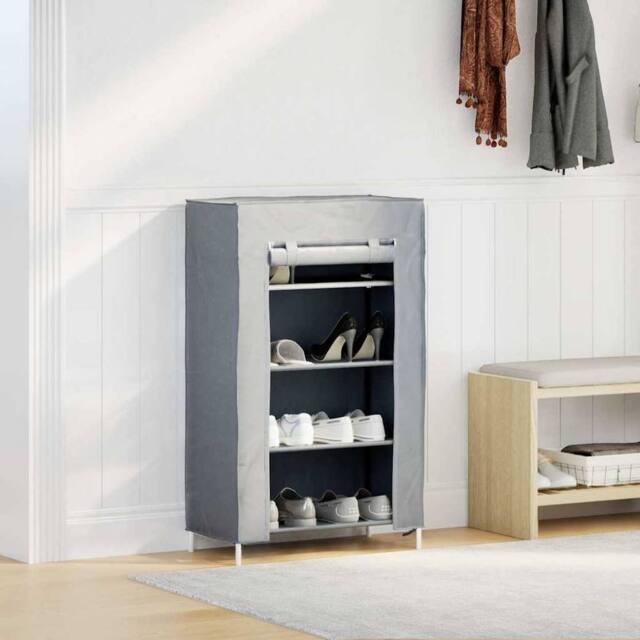 Berkfield Home Shoe Cabinet Grey 60.5x30x97 cm Non-woven Fabric - image 1
