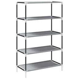 Berkfield Home Shoe Cabinet Grey 60.5x30x97 cm Non-woven Fabric - thumbnail 6