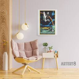 "Artery8 Rainbow Obstacle Plane Crash Moriz Jung Canvas Wall Art Print - Size: W12"" x H16""" - thumbnail 3