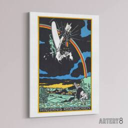 "Artery8 Rainbow Obstacle Plane Crash Moriz Jung Canvas Wall Art Print - Size: W12"" x H16""" - thumbnail 2