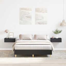 Berkfield Home Bed Frame No Mattress Black 140x190 cm Engineered Wood - thumbnail 1