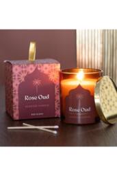 KDMD Arabian Nights Rose Oud Scented Candle - 52H Long-Lasting Fragrance in Dark Brown - thumbnail 1