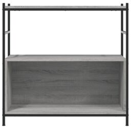 Berkfield Home Bookshelf Grey Sonoma 80x30x78.5 cm Engineered Wood & Iron - thumbnail 4