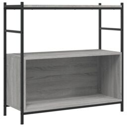 Berkfield Home Bookshelf Grey Sonoma 80x30x78.5 cm Engineered Wood & Iron - thumbnail 2