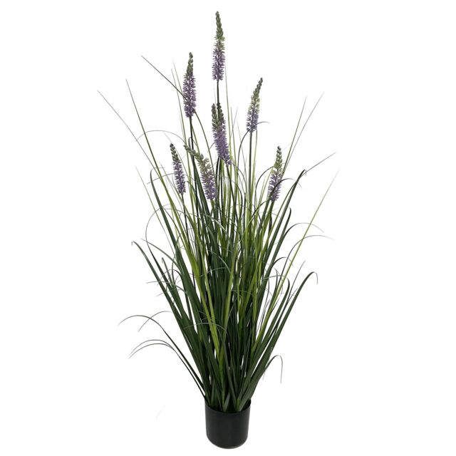 Leaf 125cm Artificial Lavender Grass with Pot in Green - image 1