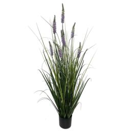 Leaf 125cm Artificial Lavender Grass with Pot in Green