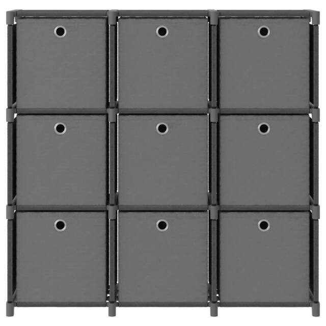 Berkfield Home 9-Cube Display Shelf with Boxes Grey 103x30x107.5 cm Fabric - image 1