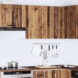 Berkfield Home Kitchen Wall Cabinet Lucca Old Wood Engineered Wood in Brown - thumbnail 4