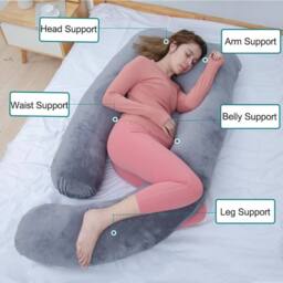 SPETLEK G Shaped Soft Cushion Maternity Support light grey - Size: Cot - thumbnail 3