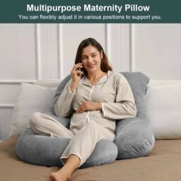 SPETLEK G Shaped Soft Cushion Maternity Support light grey - Size: Cot