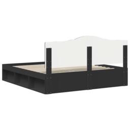 Berkfield Home Bed Frame with Headboard Black 180 x 200 cm Solid Pine Wood - thumbnail 9