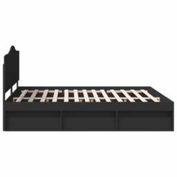 Berkfield Home Bed Frame with Headboard Black 180 x 200 cm Solid Pine Wood - thumbnail 8