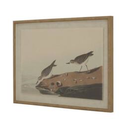 Lemon Pavilion Furniture and Decor Flora & Fauna Collection Stints on Linen in Beaded Frame in Brown - thumbnail 1