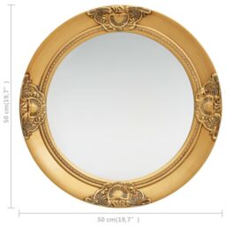 Berkfield Home Wall Mirror Baroque Style 50 cm Gold - thumbnail 5