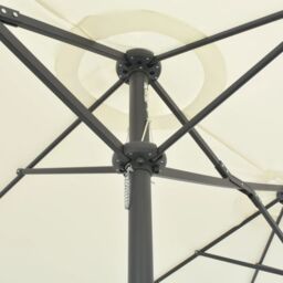 Berkfield Home Outdoor Parasol with Aluminium Pole 460x270 cm Sand in Beige - thumbnail 5