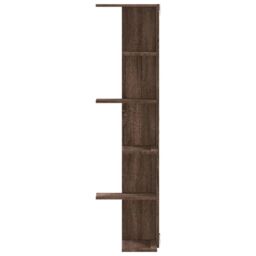 Berkfield Home Wall Corner Shelf Brown Oak 36.5x36.5x140 cm Engineered Wood - thumbnail 4