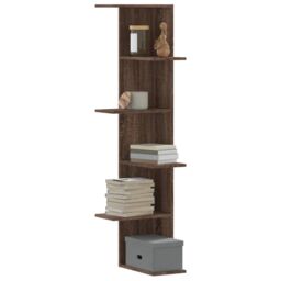 Berkfield Home Wall Corner Shelf Brown Oak 36.5x36.5x140 cm Engineered Wood