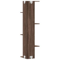 Berkfield Home Wall Corner Shelf Brown Oak 36.5x36.5x140 cm Engineered Wood - thumbnail 6