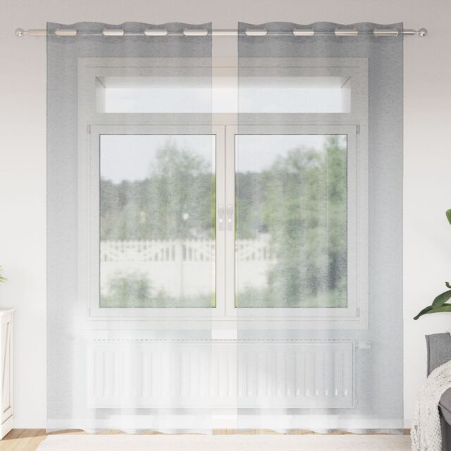 Berkfield Home Curtains with Curtains 2 pcs Dark gray 140 x 245 cm Polyester in Grey - image 1