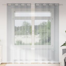 Berkfield Home Curtains with Curtains 2 pcs Dark gray 140 x 245 cm Polyester in Grey - thumbnail 1