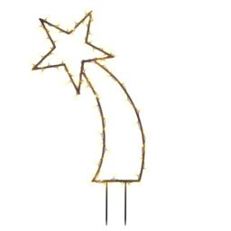 Berkfield Home Christmas Light Decoration with Spikes Meteor 80 LEDs 62 cm in Black - thumbnail 2
