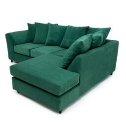 Abakus Direct Jumbo Grid Right Hand Corner Sofa with Plush Cushions in 3 Colours in Green - thumbnail 8