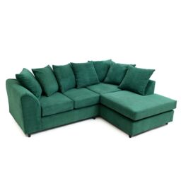 Abakus Direct Jumbo Grid Right Hand Corner Sofa with Plush Cushions in 3 Colours in Green - thumbnail 6