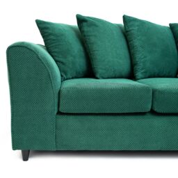 Abakus Direct Jumbo Grid Right Hand Corner Sofa with Plush Cushions in 3 Colours in Green - thumbnail 9