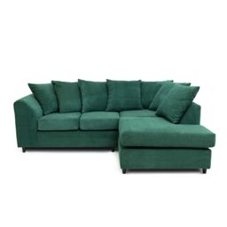 Abakus Direct Jumbo Grid Right Hand Corner Sofa with Plush Cushions in 3 Colours in Green - thumbnail 4