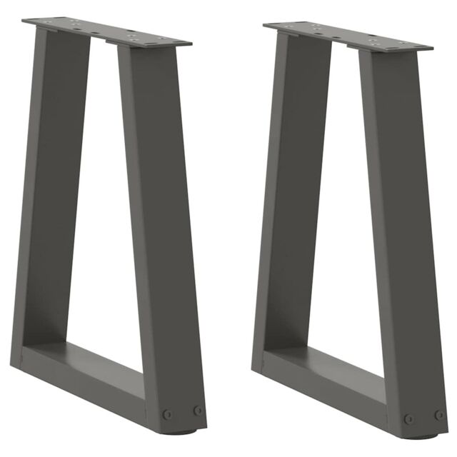 Berkfield Home Dining Table Legs V-Shape 2 pcs Anthracite 38x(42-43.3) cm Steel in Black - image 1