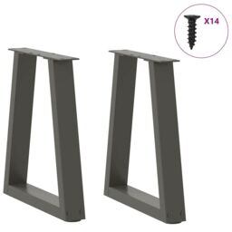Berkfield Home Dining Table Legs V-Shape 2 pcs Anthracite 38x(42-43.3) cm Steel in Black - thumbnail 3