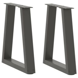 Berkfield Home Dining Table Legs V-Shape 2 pcs Anthracite 38x(42-43.3) cm Steel in Black