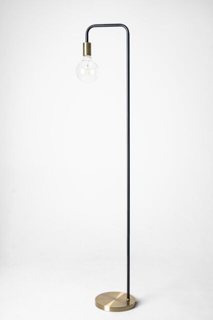 K LIVING Industrial Style Floor Lamp with an Antique Brass & Black Finish - image 1