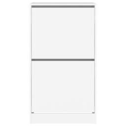 Berkfield Home Shoe Cabinet with 2 Flip-Drawers White 60x42x108 cm - Size: 60 x 42 x 108 cm - thumbnail 6