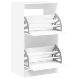 Berkfield Home Shoe Cabinet with 2 Flip-Drawers White 60x42x108 cm - Size: 60 x 42 x 108 cm - thumbnail 5