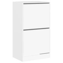Berkfield Home Shoe Cabinet with 2 Flip-Drawers White 60x42x108 cm - Size: 60 x 42 x 108 cm - thumbnail 3