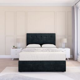 "Sloomy Jasmine Naples Bed Set With 2 Drawers, Mattress & 26"" Headboard in Black - Size: Single" - thumbnail 2