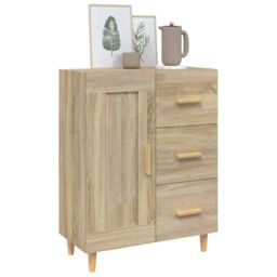 Berkfield Home Sideboard Sonoma Oak 69.5x34x90 cm Engineered Wood in Brown - thumbnail 4