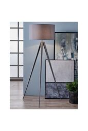 Teamson Home Romanza 157cm Tripod Floor Lamp, Grey with Grey Drum Shade - thumbnail 2