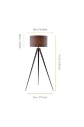 Teamson Home Romanza 157cm Tripod Floor Lamp, Grey with Grey Drum Shade - thumbnail 6