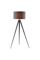 Teamson Home Romanza 157cm Tripod Floor Lamp, Grey with Grey Drum Shade - thumbnail 1