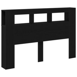 Berkfield Home LED Headboard Black Oak 160x18, 5x45 cm Engineered Wood - thumbnail 4