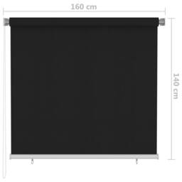 Berkfield Home Outdoor Roller Blind 160x140 cm Black - thumbnail 6
