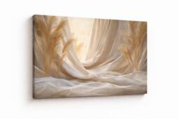 Mafett Neutral Pampas Grass Canvas Wall Art Beige Decor - thumbnail 2