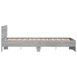 Berkfield Home Bed Frame with Headboard & LED Grey Sonoma 135x190 cm Double - thumbnail 8