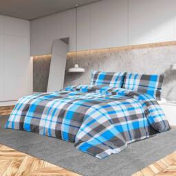 Berkfield Home Elegant Duvet Cover Set Blue & Grey 200x200 cm Cotton - thumbnail 2