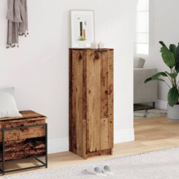 Berkfield Home Shoe Cabinet Old Wood 29.5x35x100.5 cm Engineered Wood in Brown - thumbnail 3