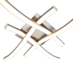 Happy Homewares Modern LED Ceiling Lighting Fitting in Brushed Nickel with 4 Strips in Metallic Silver - thumbnail 6